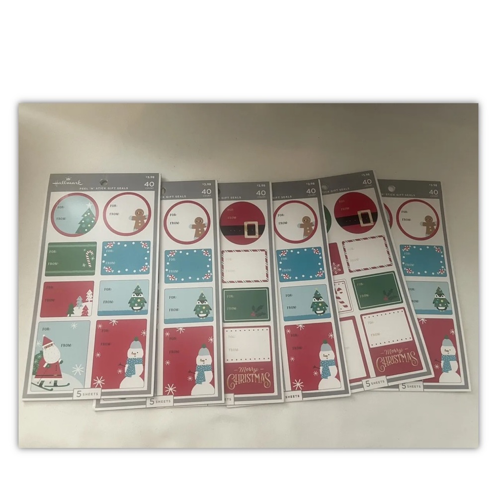 Hallmark Peal and Stick Chritsmas Gift Tag 240 Total /6 Book 2 different Design
